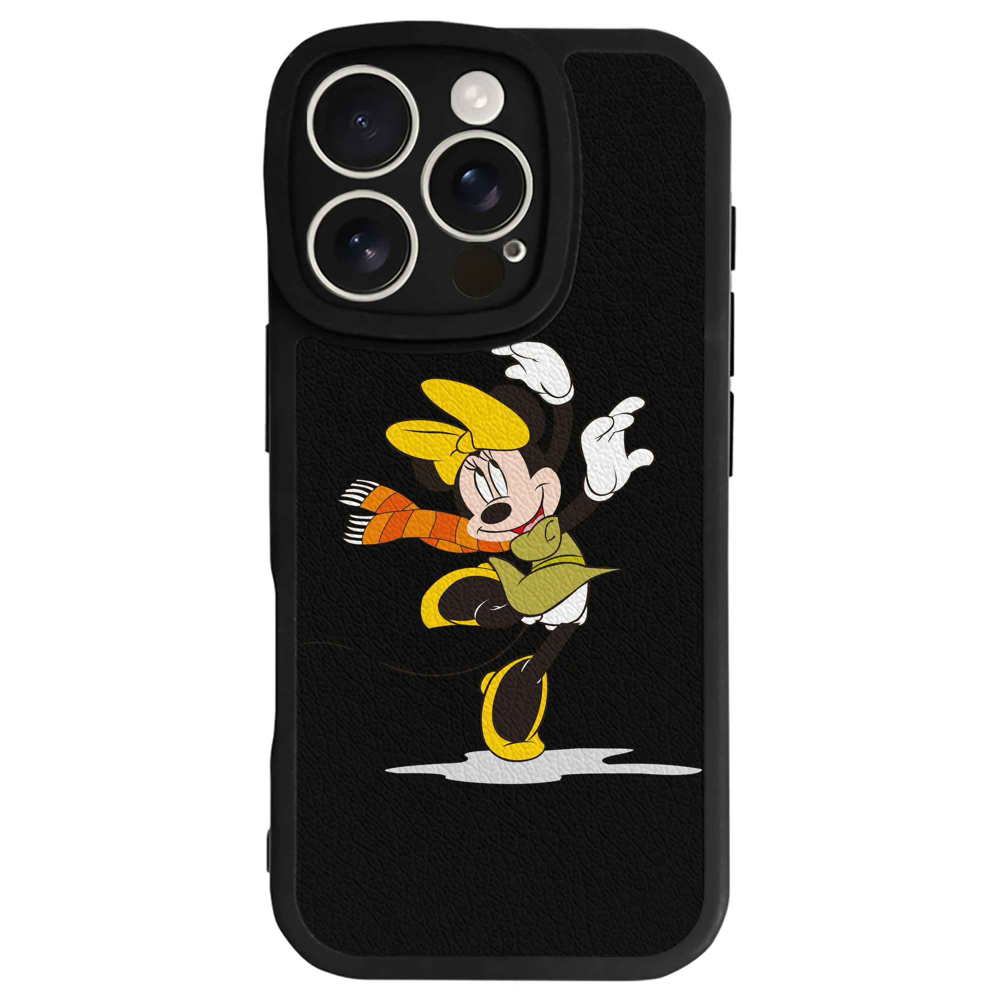（画像用） ミッキーマウス Mickey Mouse 【iPhone 16シリーズ対応】シリコンスマホケース（レザー調） 材質：シリコン